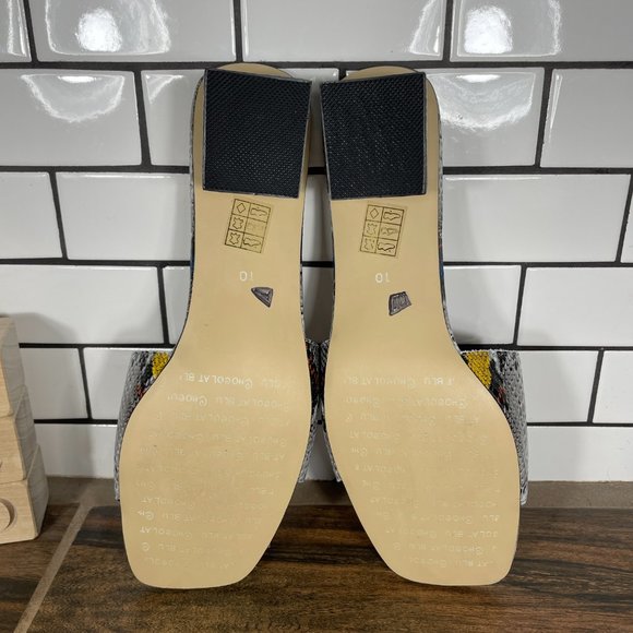 Chocolat Blu Cali Womens Sz 10 Shoes Snake Print Leather Comfort Slide Sandal - Picture 7 of 13